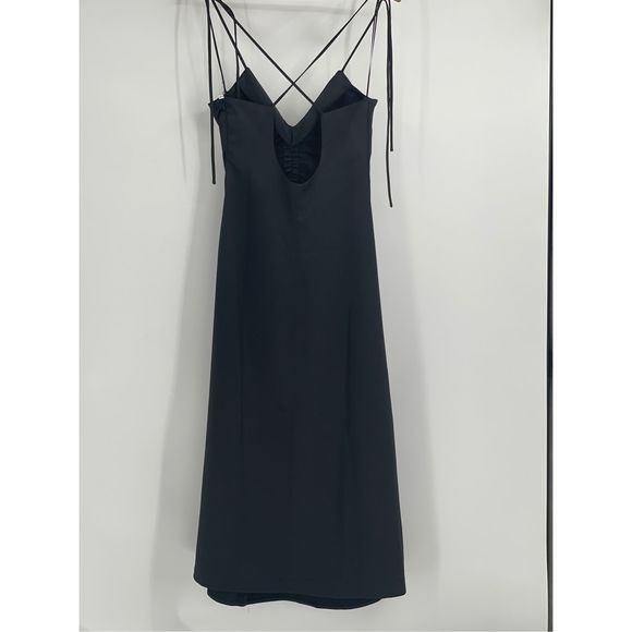 Jason Wu Slip Dress Satin Women Medium Black Sleeveless New MIDI‎ Strappy - Picture 3 of 13